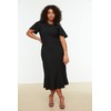 TRENDYOL Women's Midi Bodycon Regular Plus Size Dress, black