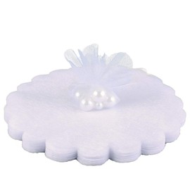 Pack of 100 Tulle Confectionery White Party Favours Wedding Communion Confirmation Birth Veil Organza Round Veil Confectionery