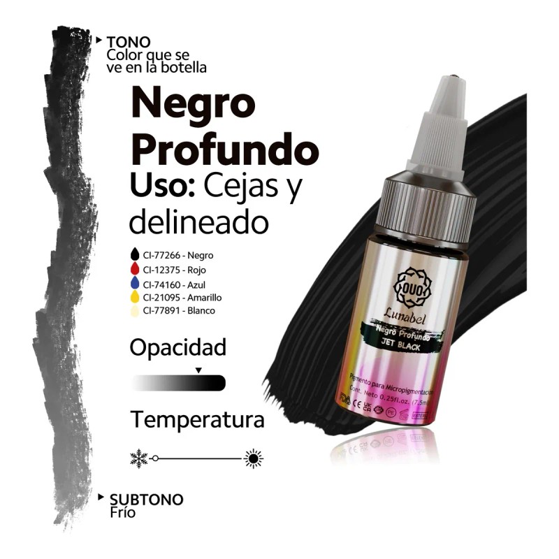Kit Tintas Ouo Lunabel Microblading 6pzs Cejas Labios 7.5ml Color