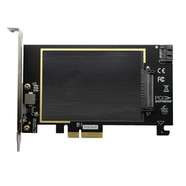GINTOOYUN U.2 to PCIE Expansion Card，SFF 8639 to PCIE 3.0 x4 Riser Card,PCI-E 3.0 X4 SATA Adapter,For 2.5" U.2 NVME SSD And 2.5" SATA SSD.