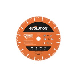 Evolution MD230SEG-CS - 9 in Multi Purpose Diamond Blade for Disc Cutters (Aka Concrete Saw Blade) - Segmented Rim Removes Debris from Cut - Ideal for Cutting Metal, Brick, Tiles & Plastic