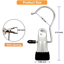 Boot Hangers for Closet, 100 Pack Hanging Clips Hook Clothes Pins for Laundry, Hanger Clips Towel Clips Boot Organizer for Home and Travel, Clothespins Clip Hangers for Pants Hats Socks Gloves