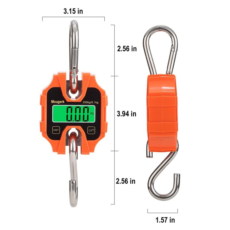 Mougerk Digital Hanging Scales Portable Heavy Duty Crane Scale 250