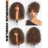 GORGIUS Veralux Blend Human Hair Highlight Brown Curly Wig with