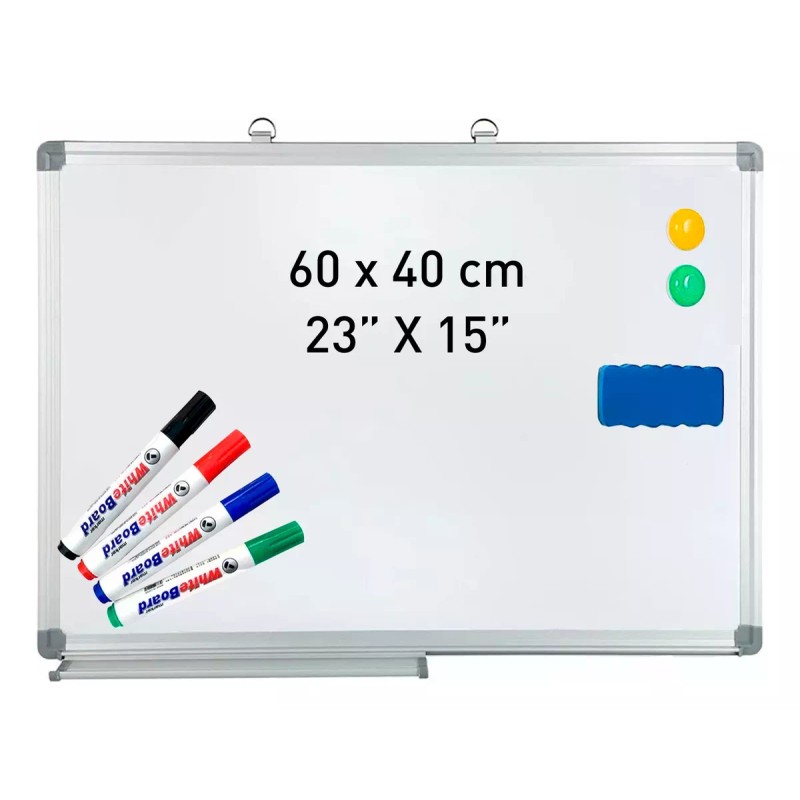 Bluelander Pizarron Blanco 90x60 Plumones Borrador Incluidos Doble Cara