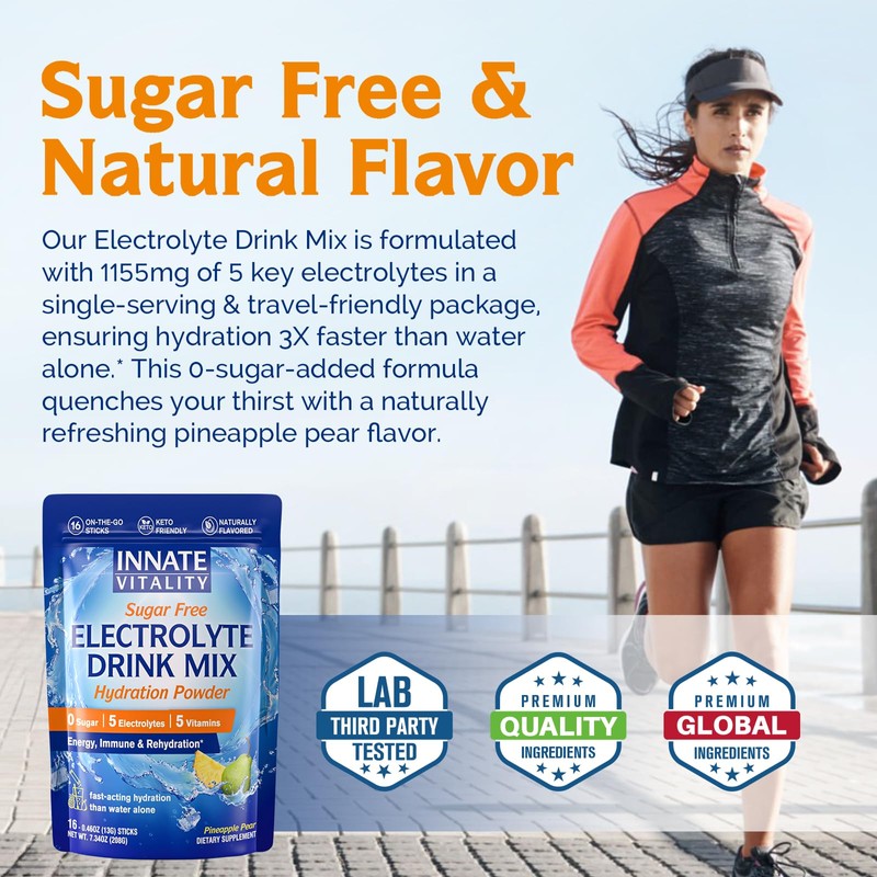 Innate Vitality Electrolytes Powder Packets, No Sugar, 5 Keto Electrolytes