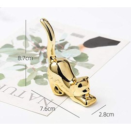 NWFashion Golden Small Animal Statues Home Decor Modern Style Gold Decorative Ornaments (Cat)