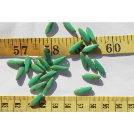 Jablonex 16mm Czech Glass Two Hole Dagger Opaque Turquoise  Crafts Jewelry Picasso/25pc