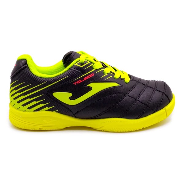Toledo Junior Indoor Soccer Shoes Black/Neon Yellow