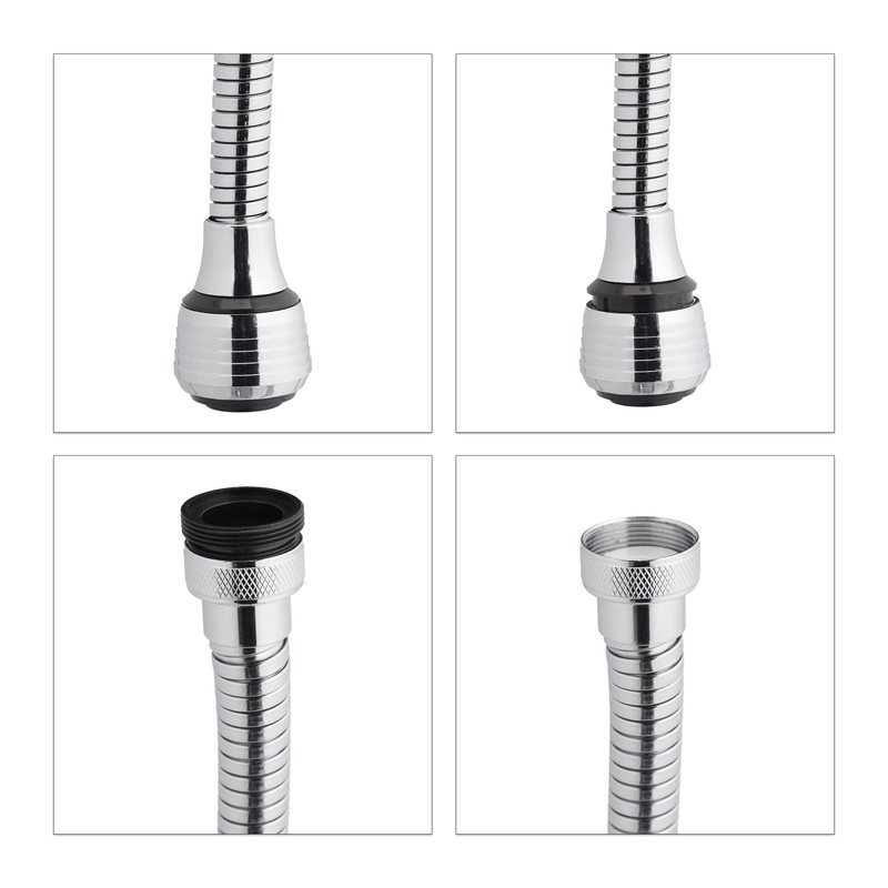 Relaxdays Tap Extension, Flexible Economy Attachment, 2 Jet Types, 4