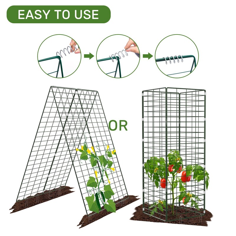 AGTEK 34" x 48" Foldable Cucumber Trellis with Garden Stakes
