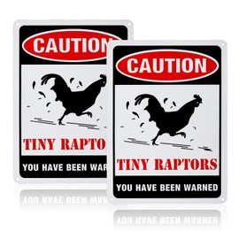 GLOBLELAND 2 Raptor Warning Signs for Indoor and Outdoor Use, 7 x 10 Inches, 40 Mil Aluminium Chicken House Signs, Reflective UV Protection, Waterproof and Fade-resistant