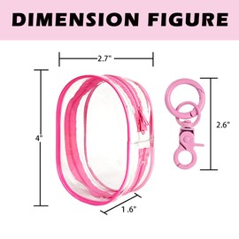 Linsaner Storage Bag for Organizing Data Cables, Earphone, Chargers, Keys, Change, Portable Transparent Storage Bag, Portable Multi-Function Storage Box(Pink)