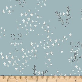 Art Gallery Fabrics Art Gallery Little Town Starbright Fog in Knit, Blue