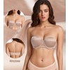 Lemorosy Women's Push up Strapless Convertible Multiway Underwire Supportive Bra