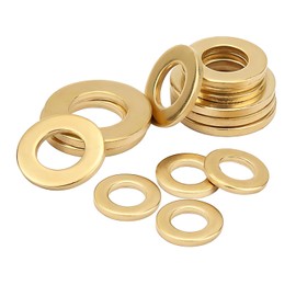 Qrity M6 Flat Washer, 20PCS Brass Washers, 6mm x 18mm, Round Seal Washer Spacer, O Ring Washers, Brass Sealing Gasket Washers for Home, Office, Shop, Factory Repair