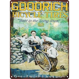 U Goodrich Bicycle Tires Best in the long Run Gee Metal Sign 9x12" A860