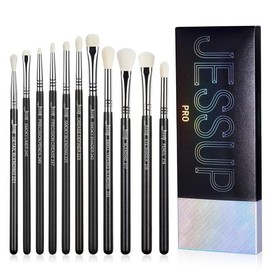제섭 아이섀도우 브러시 세트 11개 메이크업 블렌딩 크리즈 셰이더 블랙 T34 프로페셔널 Jeseb Eyeshadow Brush Set 11pcs Makeup Blending Crease Shader Black T34 Professional [AT340 11pcs]