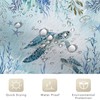 Caheansi Sea Turtle Shower Curtain, Teal Blue Ocean Beach Coastal