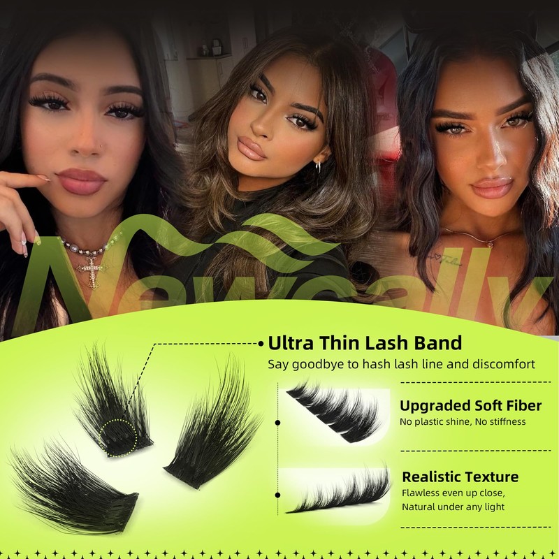 Lash Clusters with Spikes Manga Eyelash Clusters Wispy Anime Lash