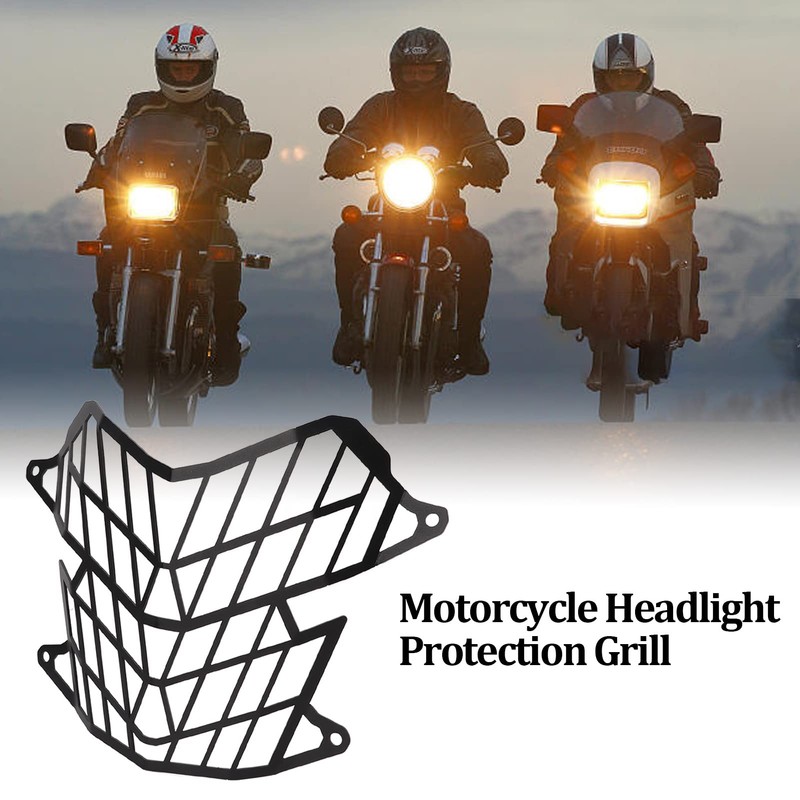 Fydun Motorcycle Headlight Grille Cover Headlight Protector Carbon Steel Grille