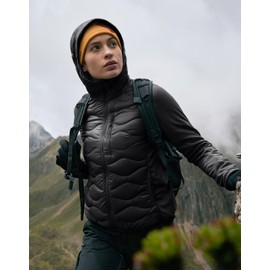 Pioneer Camp Running Jackets For Women Packable Puffer Jacket Womens Water Resistant Insulated Lightweight Coat, Black, L