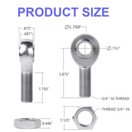 iLIZBay 3/4" Heim Joint Rod End Kit with Tube Adapters and Jam Nuts - Right & Left Hand Thread, 750" Chromoly Joints for Panhard Rod - 1 Pair