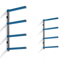 ROCKLER 4-Tier Lumber Storage Racks, Wall Mounting Shop, Basement, or Garage Organizer | Wall Storage Garage Shelf to Keep Lumber, Molding, & More - Workshop Organizers and Storage Hold up to 110 lbs