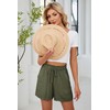 Hody Lovy Linen Beach Vacation Shorts for Women Dressy Casual