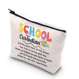 School Custodian Gift School Janitor Gift School Staff Zipper Pouch Makeup Bag (School Custodian CA)