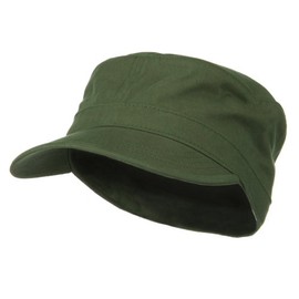 e4Hats.com Big Size Cotton Fitted Military Cap - Olive 7-3-4