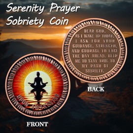 ACGZQY Sunlight Sea Meditation Coin - Sobriety Coin - Awakening Sobriety Chip AA Coin and Medallions Inspirational Sober Recovery Prayer Token Narcotics Alcoholics Anonymous Sobriety Gifts