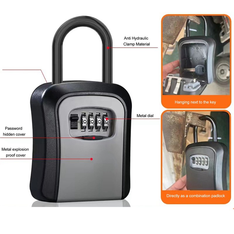Wall Mounted Key Lock Box Resettable Code Safe Portable Combination