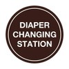 Signs ByLITA Circle Diaper Changing Station Sign (Dark Brown) -