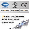 SUNGATOR 3-Pack 14 Inch Chainsaw Chain SG-R52, 3/8" LP Pitch
