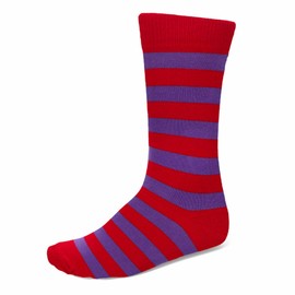 tiemart Men's Socks (Red and Purple Striped)