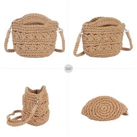 MEGAUK Women Handmade Beach Shoulder Bag Summer Holiday Woven Purse Casual Crossbody Bag Vacation Style Handwoven Bag For Girls