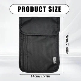 MUNSKT Neck Pouch Chest Bag with RFID Protection Unisex Travel Purse Theft-Proof Small Soft Neck Pouch for Travel Unisex for Passport Credit Cards Coins and Travel Accessories (Black)
