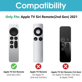 ProCase Funda para el Control Remoto 2021 Apple TV 4K Siri, Carcasa Silicona Antigolpes de Silicona Suave Antideslizante para Control Remoto Apple TV 4K 2021 / HD Siri Remote Controller 2a Gen -Negro