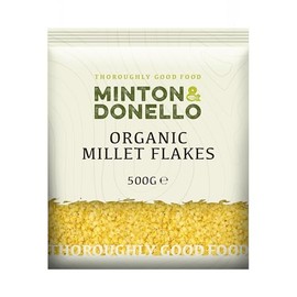 Minton & Donello - Organic Millet Flakes, Nutritious & , Ideal for Breakfast, 500g