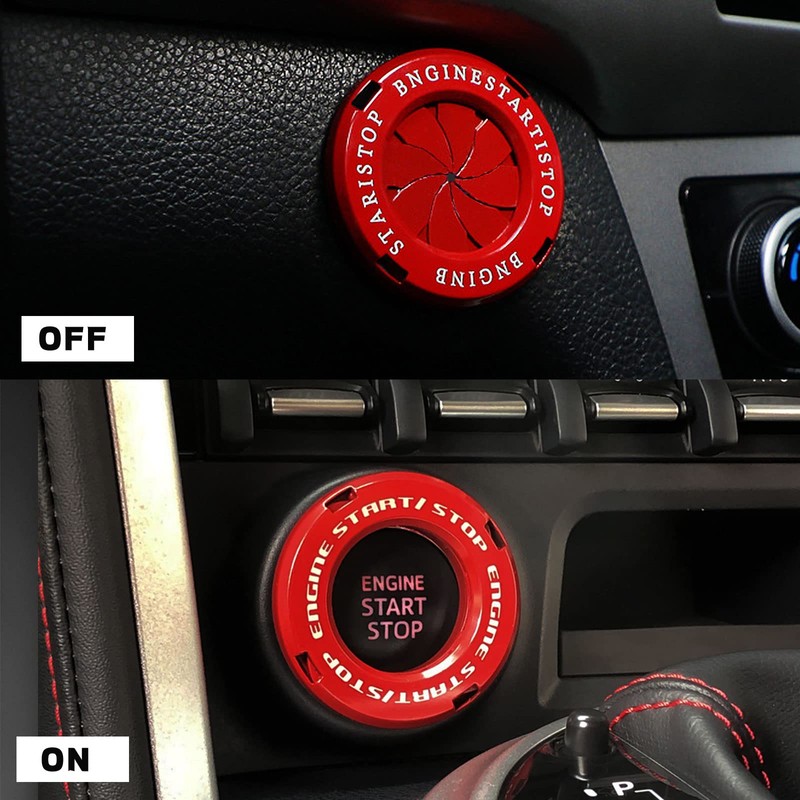 YIUIY Car Push Start Stop Button Cover, Rotary Push Start