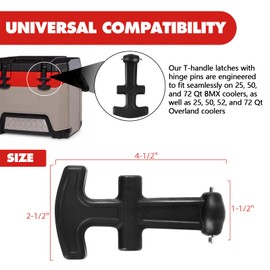 Calvana (2-Pack Universal T-Latch Handle Cooler Lid Replacement Kit for BMX and Overland 25-72 Qt Coolers, and More Premium Durable Rubber Latches Cooler Replacement Parts