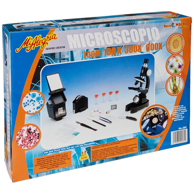 Mi Alegría Set Microscopio con Proyector 100X 300X 600X