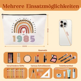 Gift 40th Birthday Woman, 40th Birthday Women - Makeup Bag, Gifts for 40th Birthday Woman, Practical Gift Idea, Beautiful Design 40th Birthday Woman, 1985