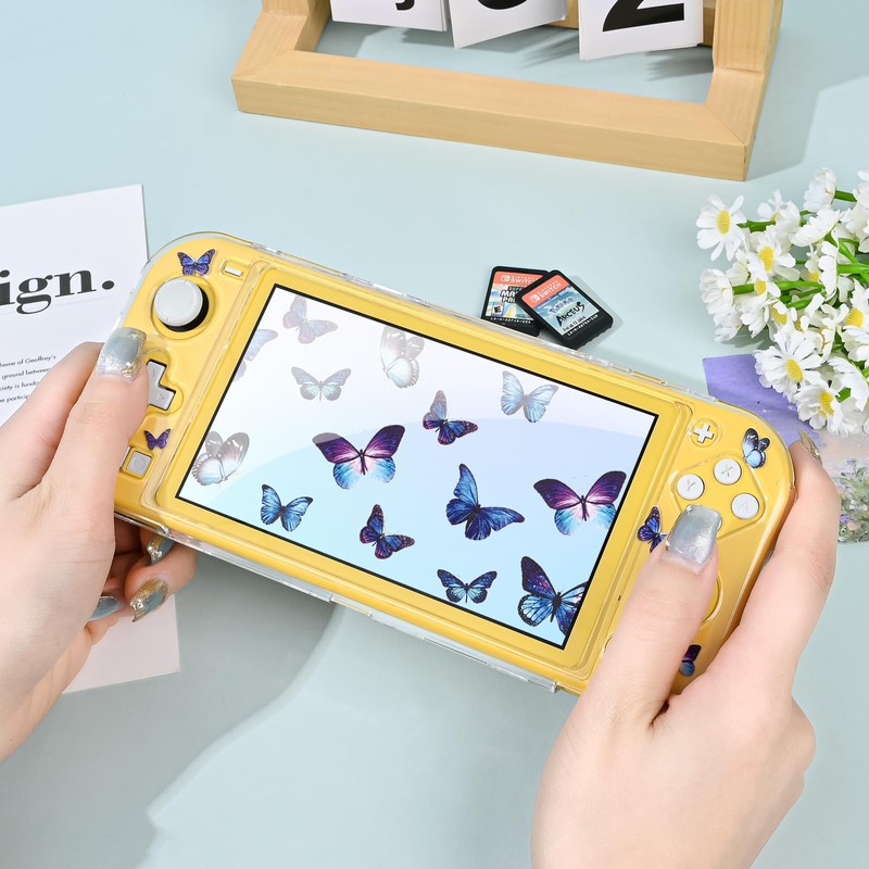 DLseego Butterfly Clear Protective Case for Switch Lite 2019 Version,