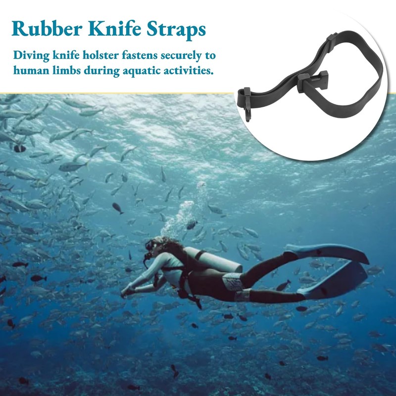 Cyrank Dive Knife Straps, Rubber Knife Straps Diving Snorkeling Belt