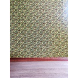 Jackson's Miniatures Dollhouse Wallpaper "Field of Flowers" Dark Green Ferns Victorian 1:12 Scale