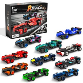 Utbttor F1 Race Cars Building Blocks 10 Pack,Car Toy Building Set for Kids,732 PCS DIY Collectible Cars for Boys & Girls Ages 6+, Surprise Gift for Racing Fans Idea for Birthday/Children’s Day/Party