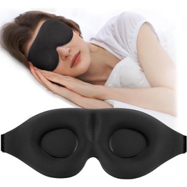 Máscara para Dormir 3D para Dormir de Lado, Antifaz que Bloquea la Luz para Mujeres y Hombres Cubreojos con Diseño Contorneado, Correa Ajustable, Antifaz para Viajes, Siestas y Vuelos, Accesorio para Avión (Juego de 2, Negro)