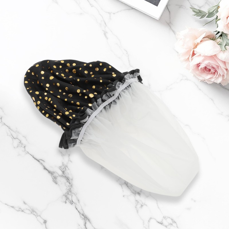 VOCOSTE Shower Cap, Hair Cap, Dot, Double Layer Waterproof, Reusable
